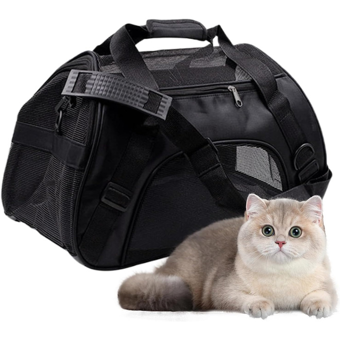 Транспортна переноска для тварин | Складна переноска з вентиляцією | Для котів, цуценят, маленьких та середніх порід. Підходить для подорожей, прогулянок та авіаперельотів