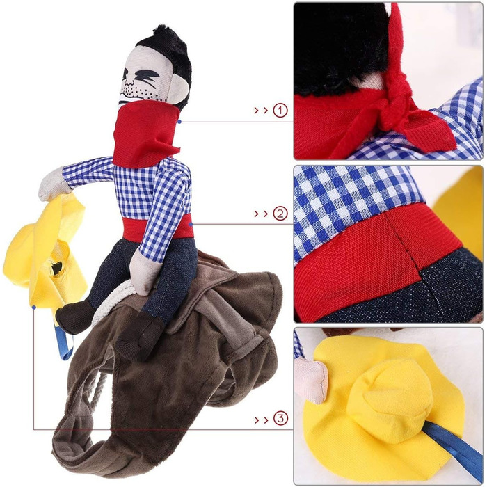 Костюм ковбоя для собак iSMARTEN, стиль лицаря з капелюхом, костюм для домашніх тварин на Хелловін, розмір L