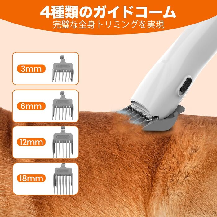 Машинка для стрижки собак AIRROBO з пилососом 12000 Pa, щітка для видалення шерсті, тиха машинка для собак з набором інструментів, контейнер для пилу 1.4L, PG10 Білий (Чорний)