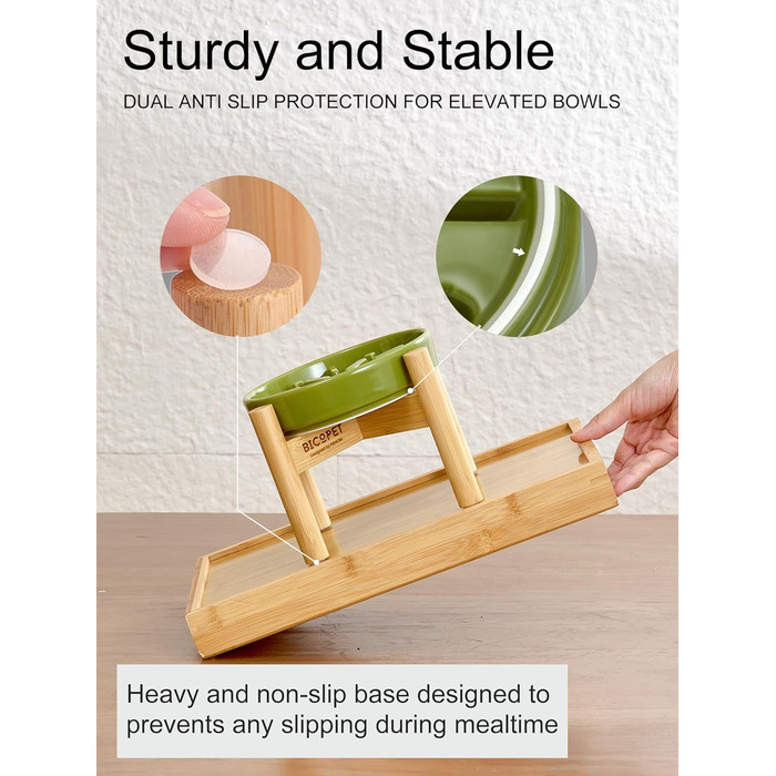 Миска для собак Slow Feeder з кераміки з нековзним силіконовим краєм - пазл-миска для запобігання здуття та ожиріння (Абрикос-S) (Маленька, Хвилі-Абрикос зі стійкою)