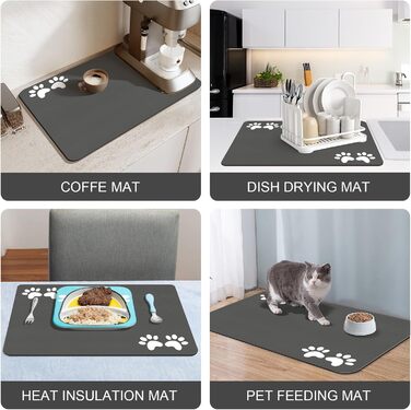 Килимок під миску для собак та котів, швидковисихаючий, водонепроникний, антиковзкий (60x150 см)