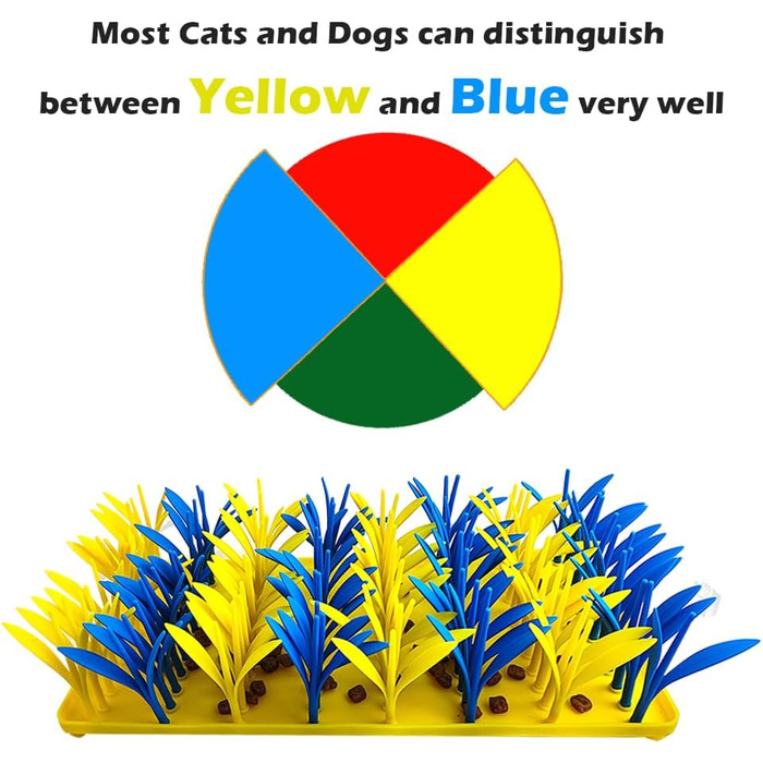Силіконовий килимок-пазл для котів та собак VirgoCCY, інтерактивна миска-пазл для тварин, синій та жовтий, 1 розмір