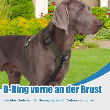 Шлейка для собак FeimaX великих порід, тактична, не тягне, дихаюча, зручна, зелена (L)