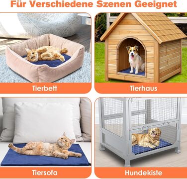 Килимок для підігріву домашніх тварин, великий для собак та котів, з регулюванням часу та температури, 60 x 90 см