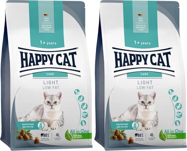 Сухий корм для котів Happy Cat Care з качкою для чутливого травлення, 1.3 кг (набір 2 шт)