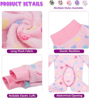 Теплий зимовий костюм-піжама для собак середніх та великих порід (XXXL, Рожеве серце)