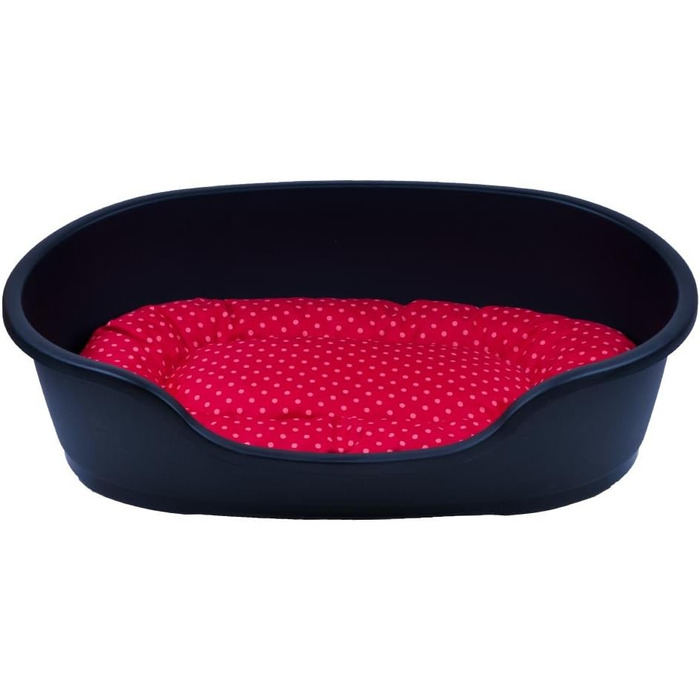 Корзина для собак Adena 110x74 см, антрацит + подушка з принтами (81x54x24 см)