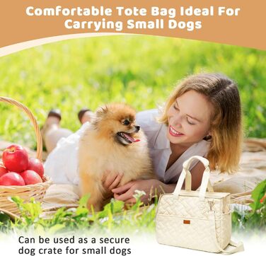 LCUHAVA Сумка-переноска для собак маленьких порід, до 5 кг, 41 x 30 x 18 см, складана, дихаюча, з ременем безпеки, для собак, кроликів, котів