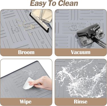 Килимок для котячого туалету GentleDog, великий, силіконовий, 87,1 x 63 см, сірий, вологостійкий