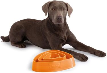 Миска для собак Edupet 06027AA Anti-Schling, для повільного годування, 300 мл, оранжева