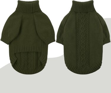 Пуловер для собак великих порід, з високим коміром, теплий зимовий одяг для собак, зелений (XX-Large)