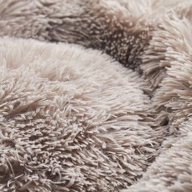 Ортопедичне ліжко для собак XL: кругле, зручне, з ефектом пам'яті, для великих собак (лабрадорів), антистрес, легко миється, світло-коричневе, 60 см