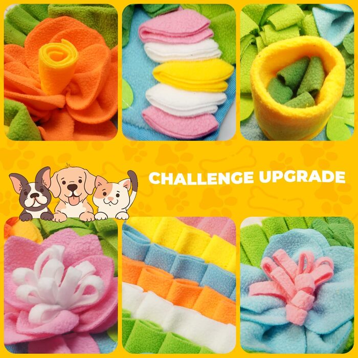 Килимок для собак Tierglück Schnüffelteppich: тренувальний килимок для повільного годування, іграшка-розвиток для собак та котів, для цуценят та середніх порід