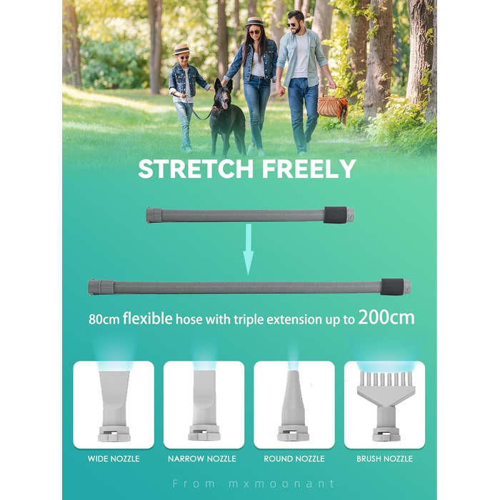 Фен для собак Mxmoonant 2800W з регулюванням потужності та температури, LED дисплеєм, контролем температури, іонізацією та набором насадок