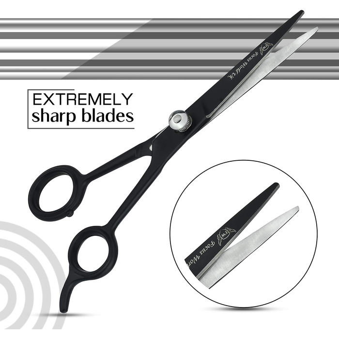 Професійні ножиці для перукарів Focus World 6.5 дюймів - японська сталь, чорний колір, для чоловіків та жінок