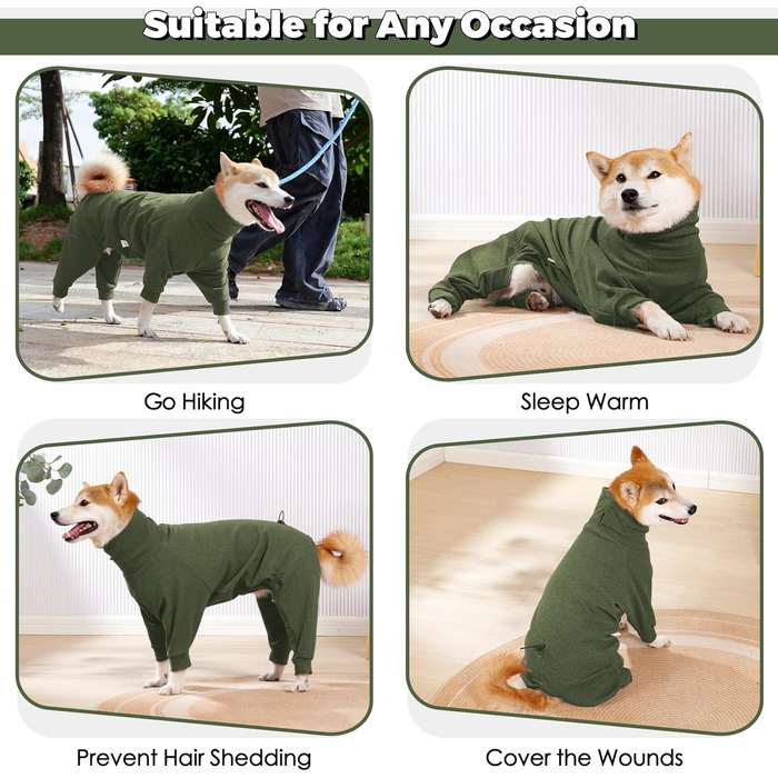 Теплий флісовий халат для собак з ніжками, великий розмір, для чихуахуа, бігля, теплий піжамний халат, оливковий зелений