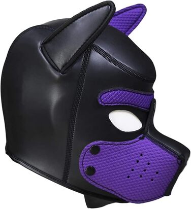 Маска для собак, м'яка Petpay з вушками, маска для собак з відкритим ротом, підходить для Хелловіну та свят (L, фіолетова)