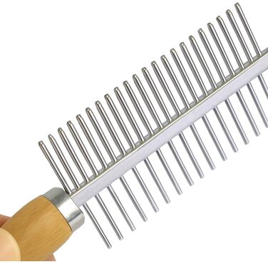 Набір для грумінгу TopMed ETS: 3 нержавіючі гребені, бамбукова ручка, для собак, котів та інших тварин