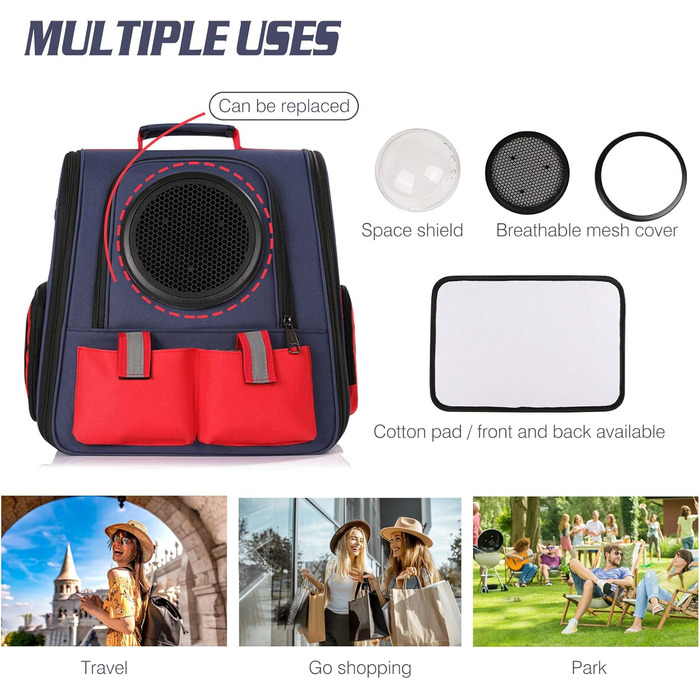 Рюкзак для собак та котів PETCUTE - зручний та дихаючий рюкзак-переноска для прогулянок на 16lbs (7.2 кг)