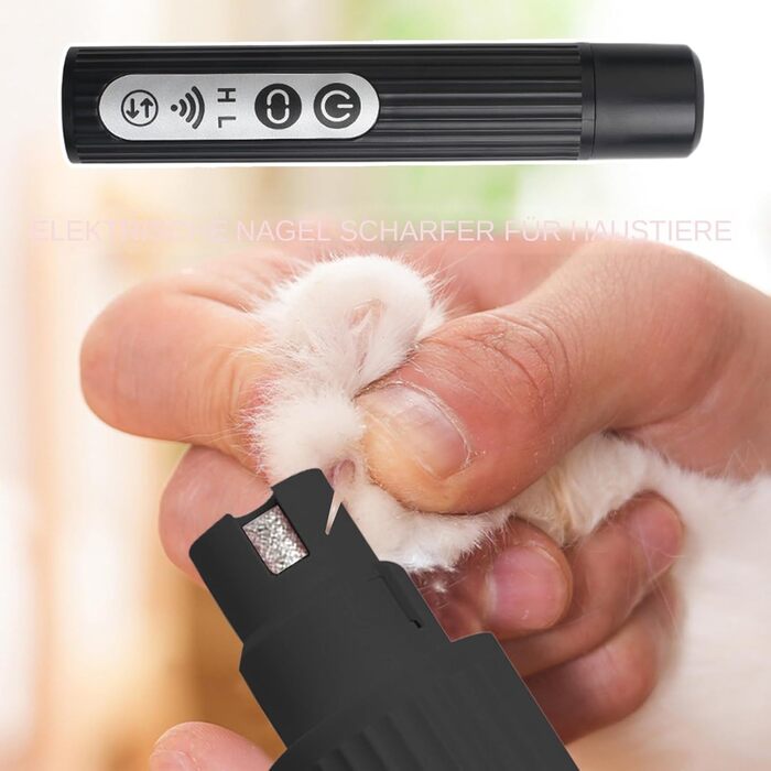 Шліфувальник для собачих кігтів | 3-ступеневий акумуляторний портативний LED | Шліфувальник для лапок, інструмент для собак - для дорослих, сім'ї, друзів, жінок та чоловіків, чорний