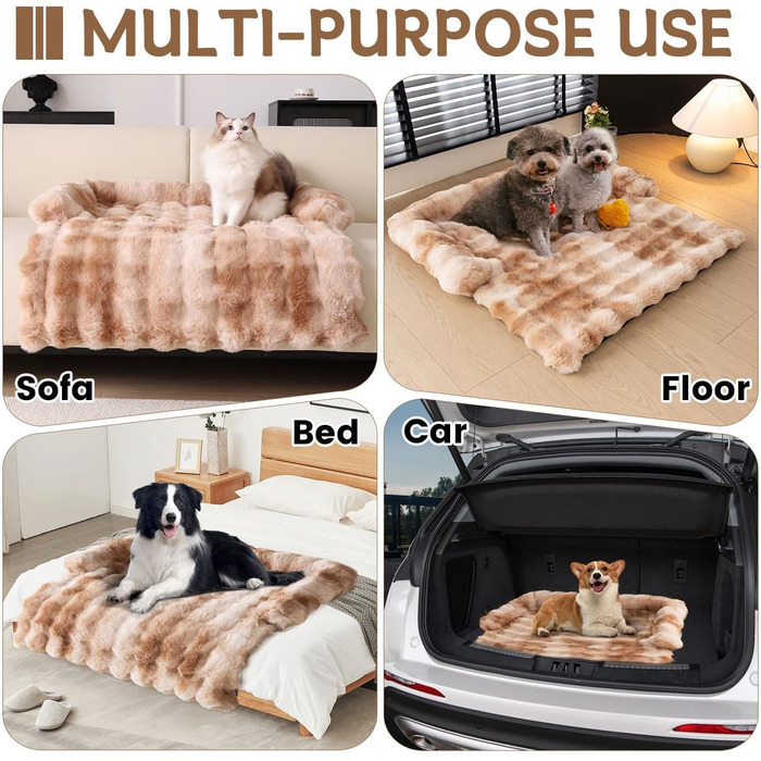 М'який плюшевий чохол на диван для домашніх тварин, 75x75 см, колір градієнт коричневий