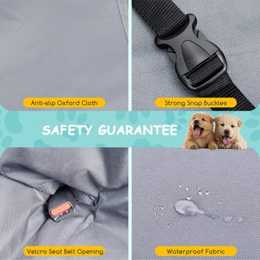 Чохли на сидіння для собак Nobleza: водонепроникні, зносостійкі, універсальні, 140x110 см (Сірий)