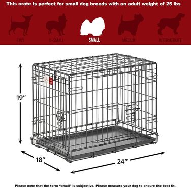 Кія для собак Midwest Homes for Pets Life Stages 1642DDU, велика, з подвійними дверцятами, металева, 107 см, з перегородкою, захист підлоги, вилка, чорна