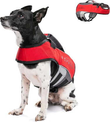 Оптимізована жилет для плавання собак Osprey, регульована, з ручкою, світловідбиваючі смуги, для малих, середніх та великих собак - жилет для безпечного плавання, XS