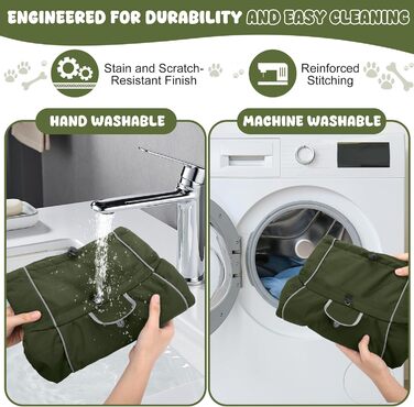 Водонепроникна куртка для собак HezzLuv, світловідбиваюча, вітрозахисна, тепла зимова куртка з м'яким флісовим підкладкою для собак маленьких та великих порід, для активного відпочинку на природі, кемпінгу та походів у холодну погоду (M(спина: 50см), армі