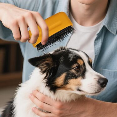 Щітка для видалення шерсті котів та собак - догляд за шерстю, проти випадання шерсті, жовта