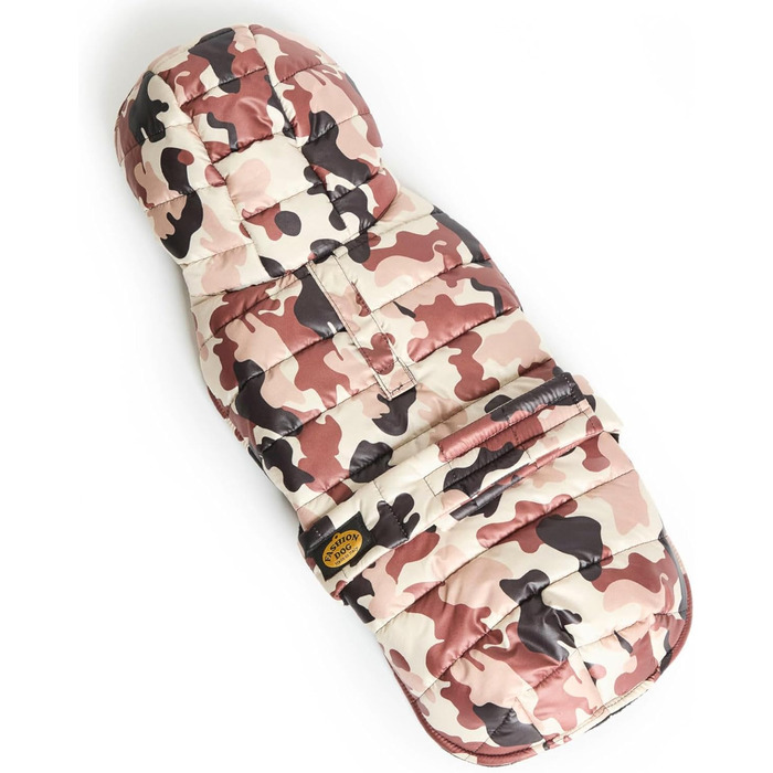 Стеганий теплий халат для такси для дрібних собак з капюшоном, камуфляж, 47 см