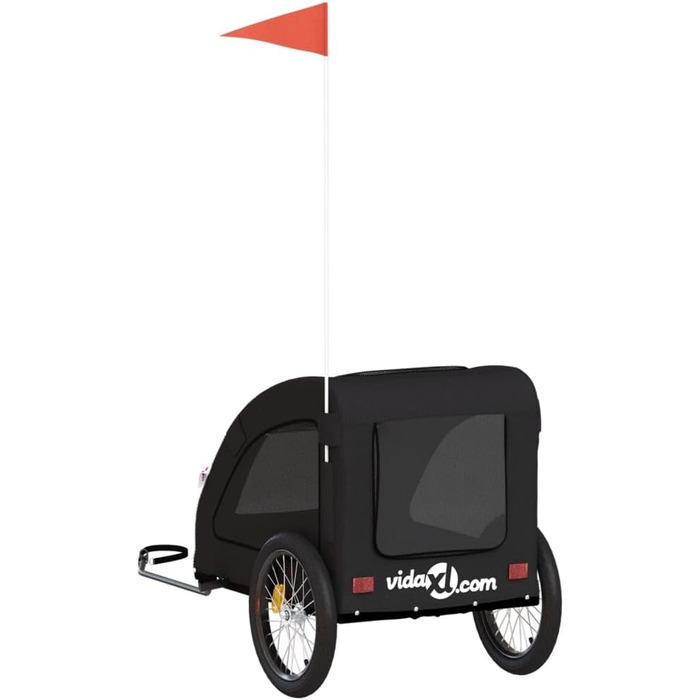 Причіп для велосипеда, переноска для собак, чорний, Oxford-тканина та метал, 93968