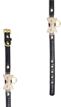 Нашийник шкіряний для собак та котів, регульований, розмір XS, рожевий (S, чорний)