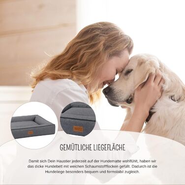 Крісло-ліжко для собак XL 105 x 80 см, сірий, знімний велюровий чохол та м'якою підстилкою, 105 x 80 x 19 см