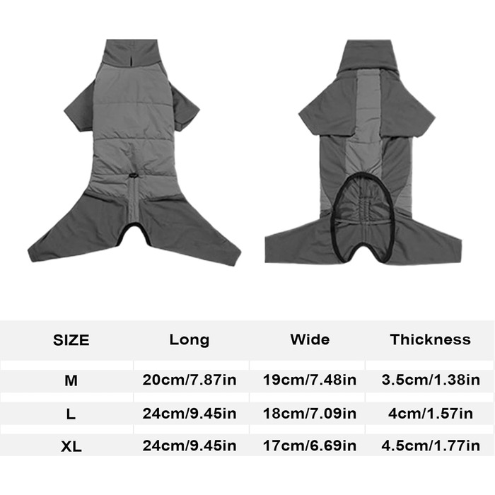 Зимовий теплий одяг для собак: тепла куртка з високим коміром, XL, для малих, середніх та великих порід, для прогулянок та альпінізму, сірий колір