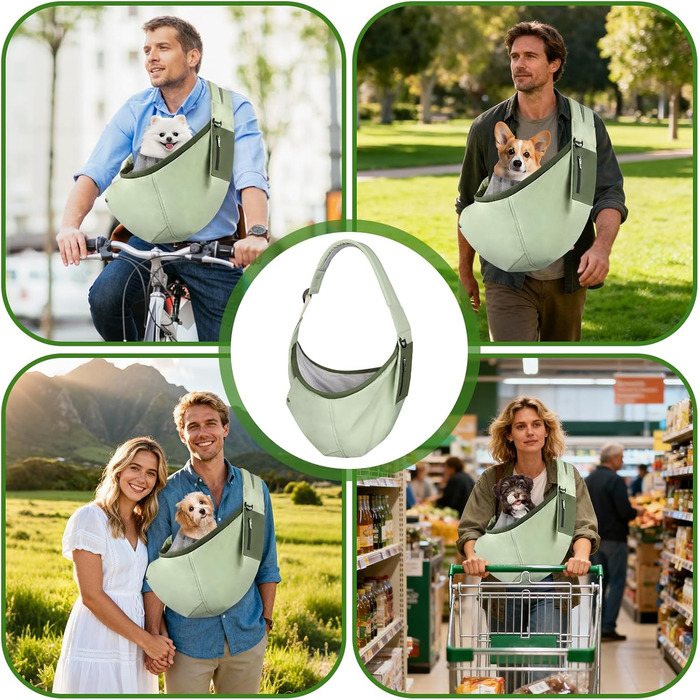 Регульований повідок для собак Bartuke, напіввільний повідок для вигулу маленьких собак, зручний та дихаючий повідок для цуценят, аксесуари для собак, безпечний повідок для подорожей (Зелений)