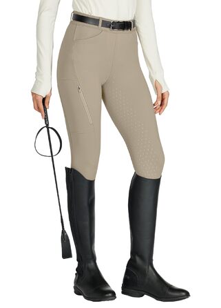 Жіночі рейтлеггінси WILLIT з силіконовим повноцінним покриттям, висока талія, кишені на блискавці, петлі для ременя, еластичні штани для верхової їзди, колір хакі