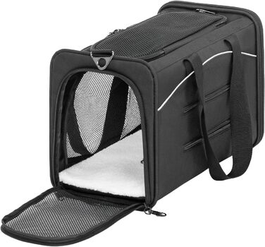 Транспортна сумка Petsfit для собак та котів, чорна. Ідеально для подорожей літаком, автомобілем або поїздом. Підходить для маленьких собак та котів.
