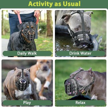 Нашийник-маска для собак Mayerzon Pitbull, L (обхват морди 29-33 см), чорний/сірий. Захист від укусів, безпечний для грумінгу та візитів до ветеринара.