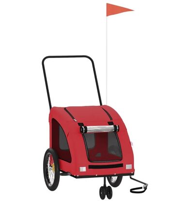 Фаркоп для велосипеда для собак: Велосипедна причеп для собак до 45 кг, Червоний, Оксфордська тканина та залізо