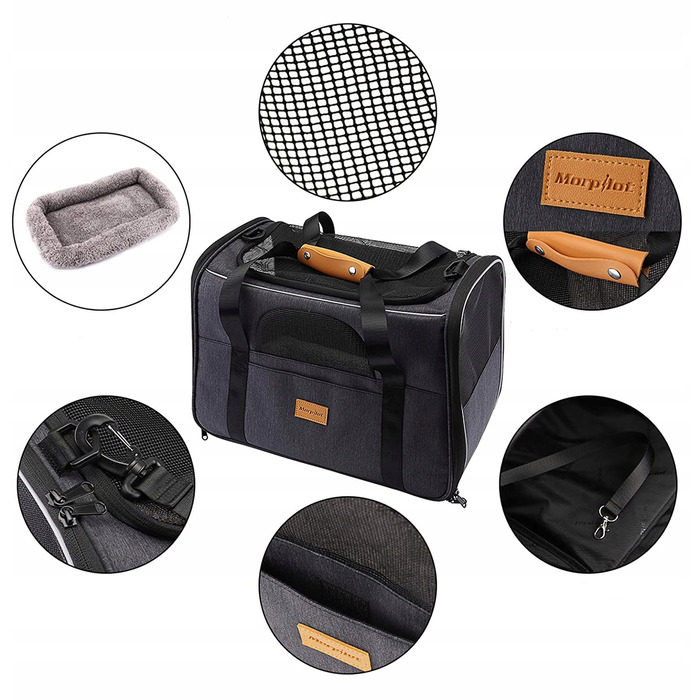 Переноска для собак та котів, розмір M, з мискою