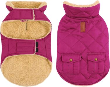 Зимовий теплий одяг для собак Citétoile - куртка з флісу для собак, з отвором для шлейки (L, фіолетовий)