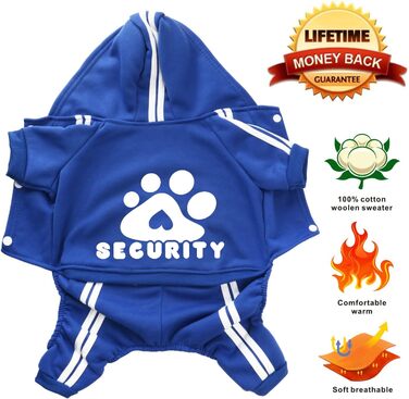 Теплий пуловер для собак на осінь-зиму: м'яка флісова куртка для чихуахуа, тедді та інших маленьких та середніх порід. Бавовняний костюм для собак та котів (L, темно-синій)