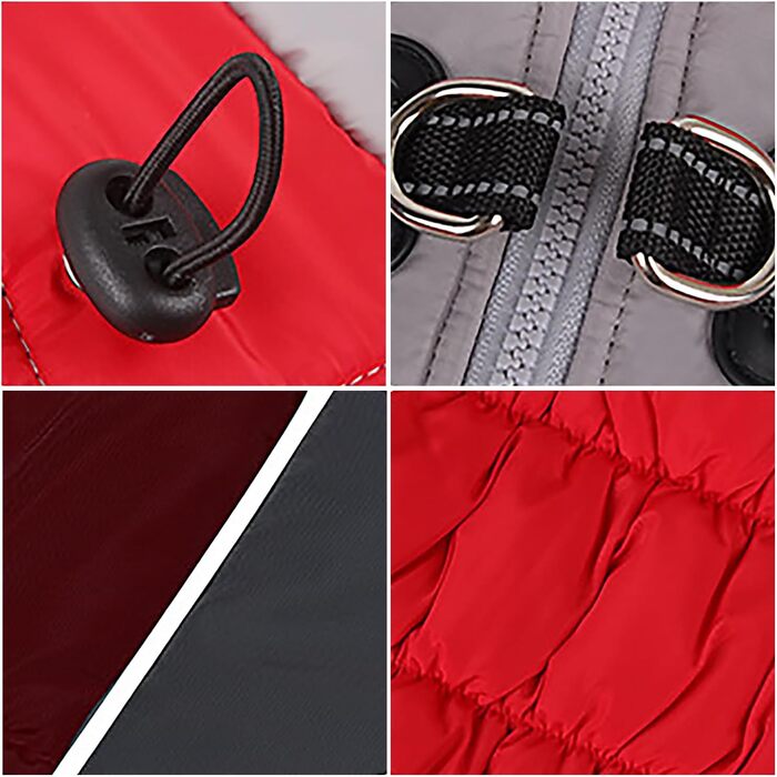 Зимовий жилет для собак Aiboria, теплий, непромокальний, без рукавів, з нагрудником (червоний, XXL)