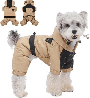 Водонепроникна флісова куртка для собак XL, хакі, з капюшоном та регулюванням