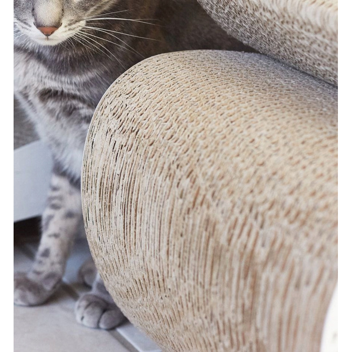 Картонна дряпалка myKotty біла, 71x21x25 см, для кошенят та дорослих котів