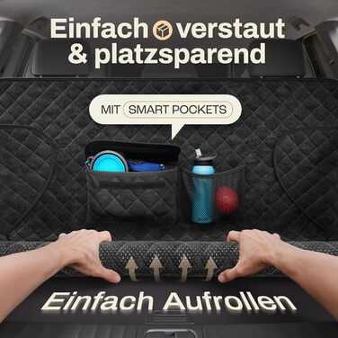 Захист для багажника авто від бруду та подряпин для собак HELDENWERK, чорний, преміум-якість, стежканий, з захистом бокових панелей та краю багажника, водовідштовхувальний, універсальний