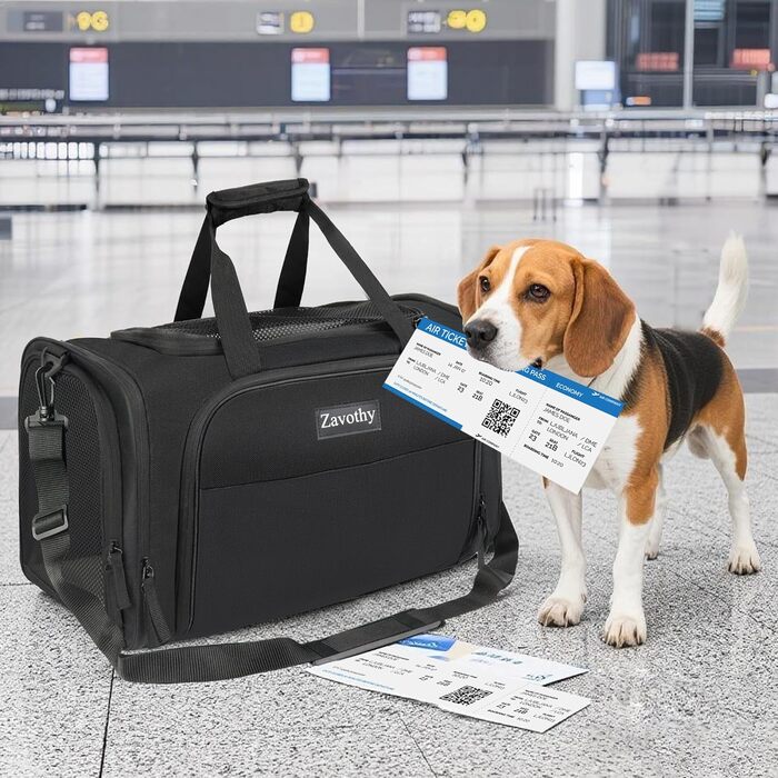 Транспортна сумка для котів та собак, переноска, дихаюча та легка, переноска для котів з регульованим плечовим ременем, знімна подушка (Чорний, XL)