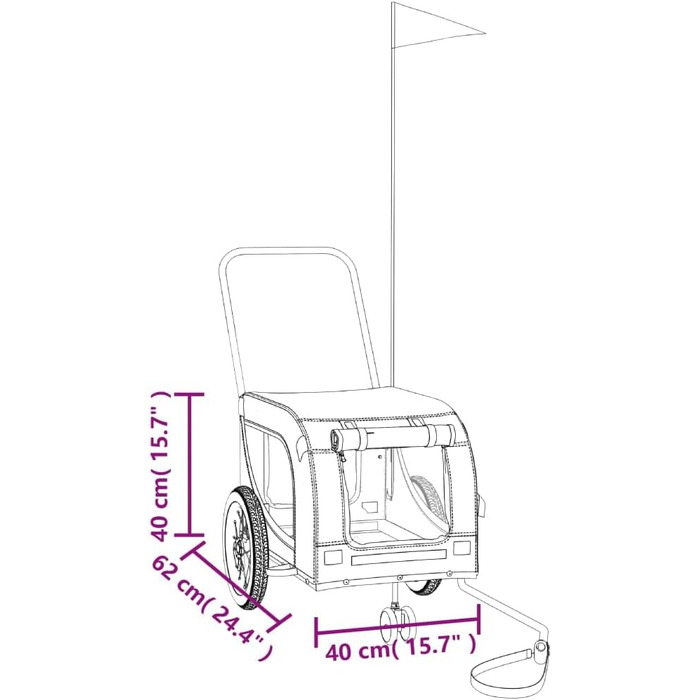 Фаркоп-причіп для собак Gecheer, 45 кг, Оксфорд, помаранчево-чорний