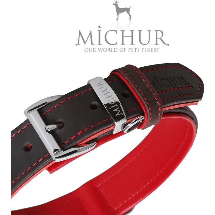 MICHUR Oleo Rot шкіряний нашийник для собак, коричневий, різні розміри